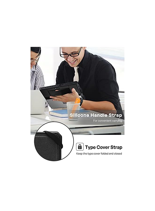 Procases Surface Pro 7 Plus (2021), Pro 7, Pro 6, Pro 5, Pro 4, Pro LTE 12.3" Case, Rugged Protective Cover with Pencil Holder and Hand Strap, Compatible with Type Cover Keyboard Kickstand -Black - Image 3