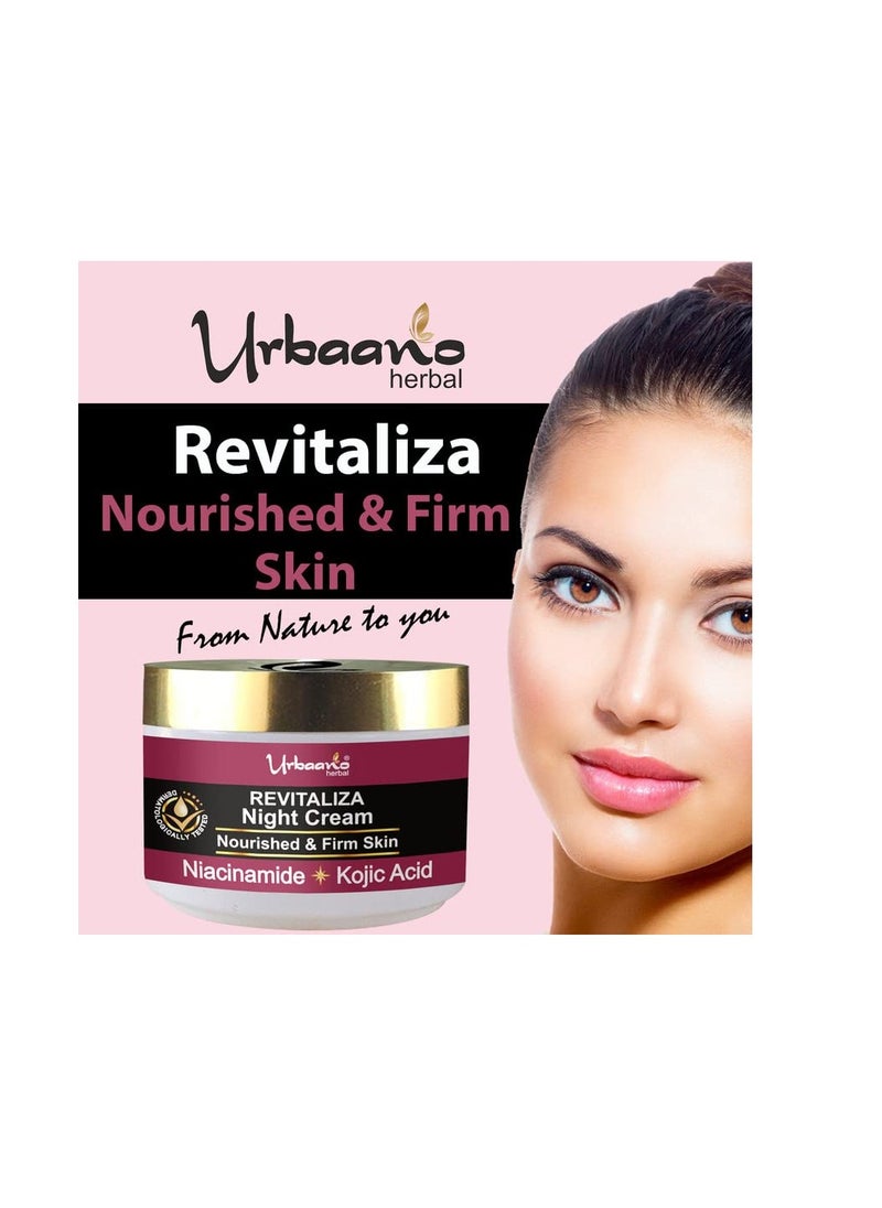 Urbaano herbal - Urbaano Herbal Revitaliza Night Face Cream for Wrinkles Fine Lines with Kojic acid Niacinamide Bakuchiol - Image 1