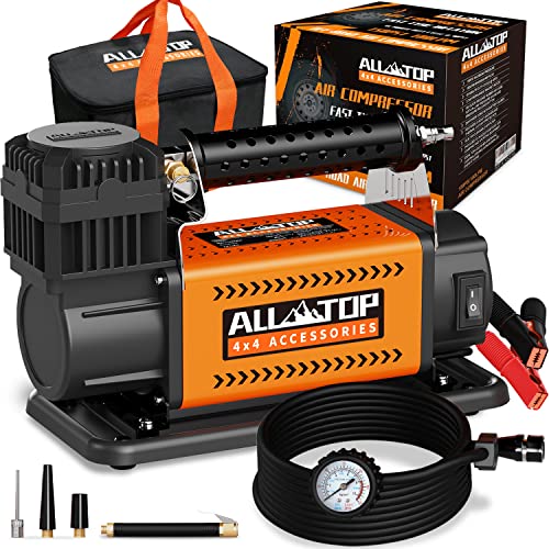ALL-TOP طقم ضاغط الهواء ALL-TOP، مضخة هواء محمولة 12 فولت 7.06CFM، ضاغط هواء للطرق الوعرة للشاحنات، مضخة هواء للسيارات الثقيلة، أقصى ضغط 150PSI لمركبات SUV 4x4 وإطارات RV - Image 1
