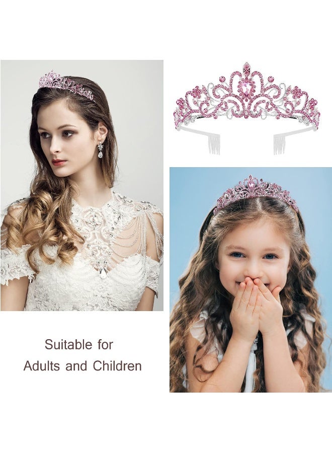Velscrun Birthday Tiara for Women, Tiara for Women Pink Rhinestone, Happy Birthday Queen Tiara for Women, Crown for Girls Tiaras Birthday Queen Crowns with Birthday Girl Sash - Image 3