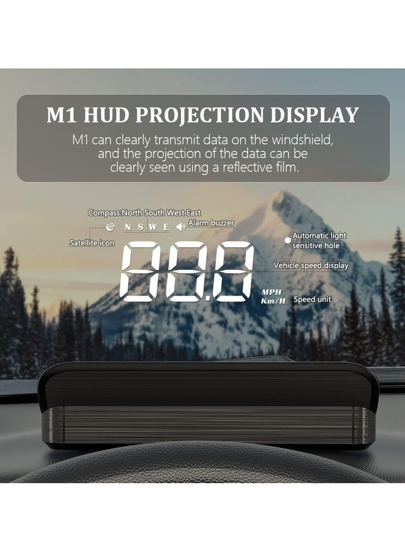 Generic M1 Windshield Projection Heads Up Display, Digital Speedometer with Navigator/Speed/RPM/Voltage/Temperature Warning Alarm Displayer. Suitable for All Vehicles (M1 White) - Image 3