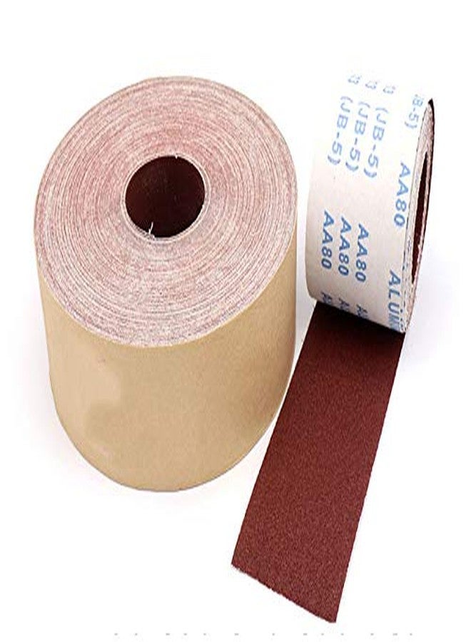 Digital Craft 80 Grit Emery Cloth Roll, 50 Meters – Maroon Aluminum Oxide Sandpaper for Metalworking, Grinding & Polishing, Abrasive Sanding Screen (Pack of 1)