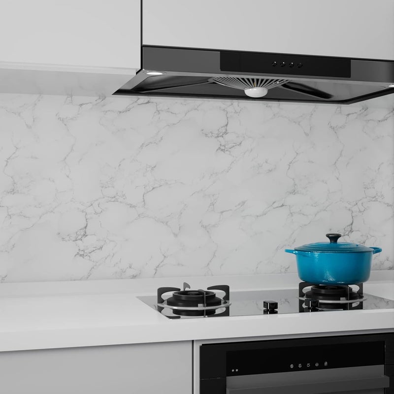 BPA ورق لاصق من الرخام الأبيض BPA 200"x30" - Image 3
