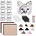Giftota 47 Pcs DIY Therian Mask Kit for Boys Girls 8 Blank Cat Mask with Super Soft Felt Fabric Sheet Plush Faux Fur Eye Mesh Gem Sticker DIY Fox Masks for Christmas Masquerade Cosplay Party - Image 3