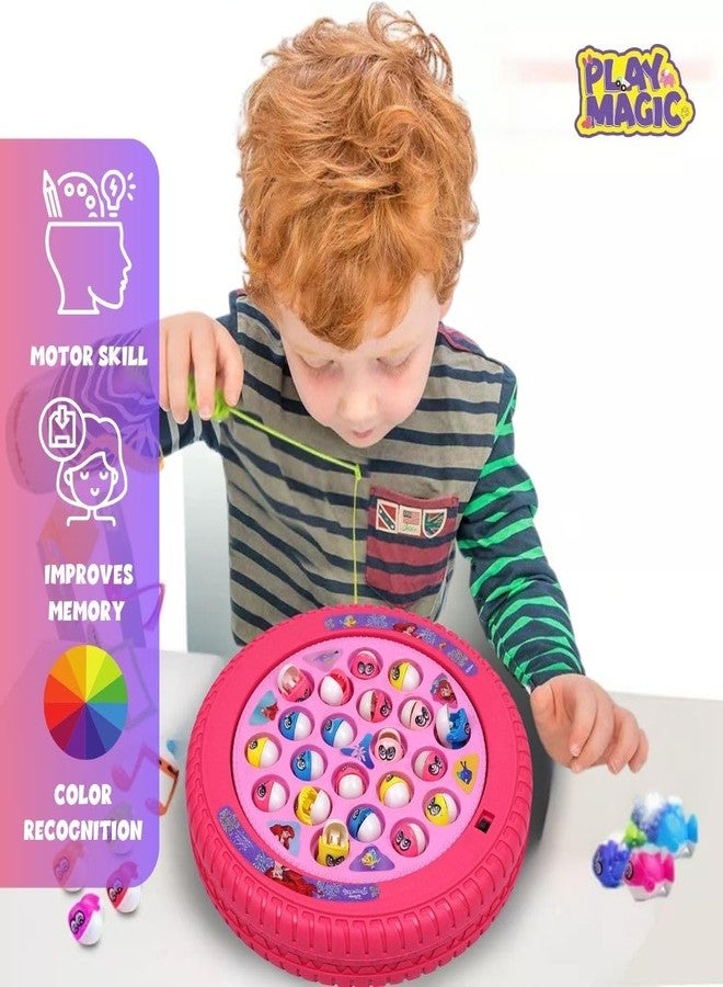 PlayMagic Play Set Princess Magnetic Toys | Rotating Board with Music,Includes 45 Fish and 4 Poles,Party Toys | Interactive & Educational Toy for Kids Age 3+ - Image 2