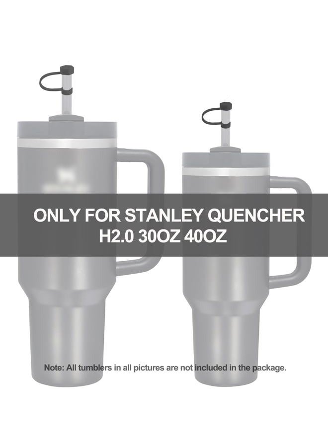 DUNLAGUE Silicone Spill Stopper Set Compatible with Stanley Cup 2.0 30oz & 40oz with Straw Cover (Set of 2, Black) - Image 3