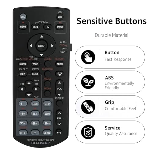 Kassionel Replacement Remote Control for Kenwood DDX276BT DDX376BT DDX396 DMX1025BT DMX120BT DMX110 DMX110BT DMX100BT DMX125BT Double DIN Car Stereo DVD Receiver - Image 3