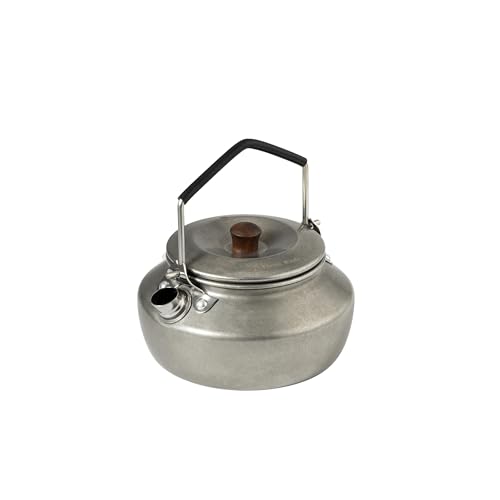 Thous Winds 0.6 Liter Lightweight Stainless Steel Camping Kettle Portable Camp Tea Pot, Outdoor Campfire Use, Retro Silver - Image 1