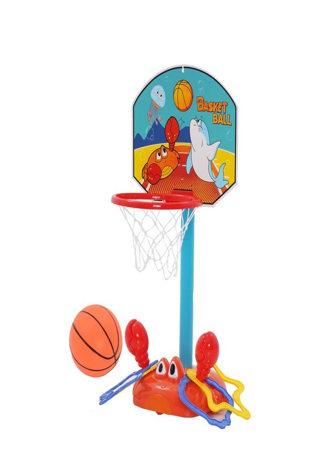 Joonly Toddler Basketball Hoop Indoor, 2 in 1 Sports Toy Set for Kids Basketball Hoop for Toddlers Indoor with Ring Toss Game - Image 1