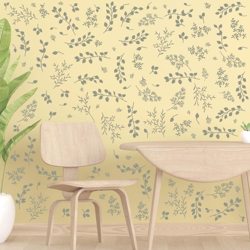 Kazova Green Leaf Wall Stickers Botanical Green Leaves Wall Stickers Plants Modern Leaves Wall Decals Peel and Stick Eucalyptus Tree Leaf Wall Decals for Bedroom Living Room TV Background Decor - Image 5