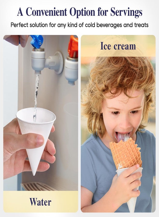 LITOPAK 400 Count 4.5 oz Snow Cone Cups, Paper Cone Cups for Water, Ice Cream, Shaved Ice, Candies - Image 5