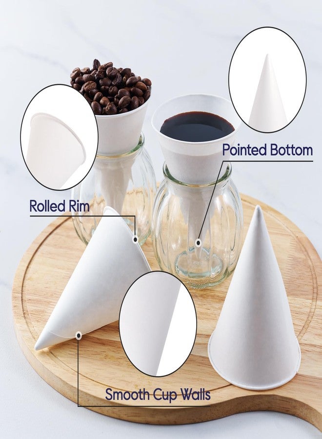 LITOPAK 400 Count 4.5 oz Snow Cone Cups, Paper Cone Cups for Water, Ice Cream, Shaved Ice, Candies - Image 3