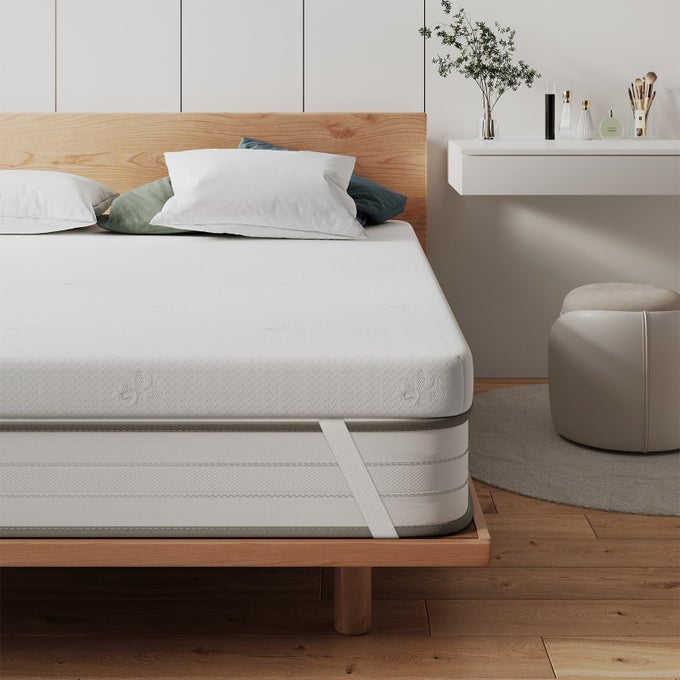 FRIDEKO 433 INCH MEMORY FOAM MATTRESS TOPPER 11CM SINGLE MATTRESS TOPPER WITH HIGHDENSITY FOAM WASHABLE REMOVABLE ZIPPED COVER PAIN RELIEF WHITE