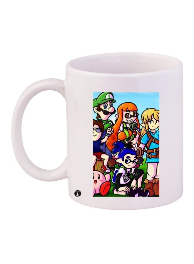 RYN Super Mario Printed Coffee Mug White/Blue/Black 11ounce