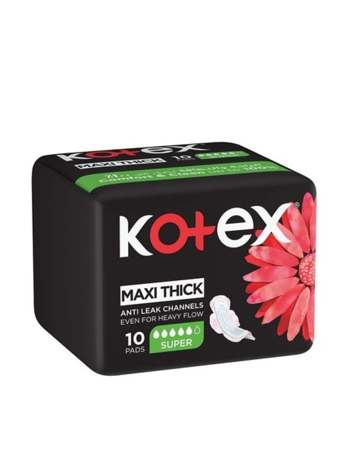 كوتكس فوط صحية ماكسي سميكة بأجنحة، مقاس كبير، 10 فوط صحية - Image 3