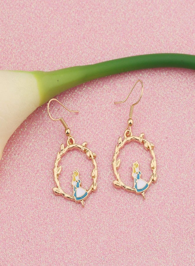 AKTAP Cartoon Movie Inspired Gift Al-e Rabbit Flower Earrings Fairy Tales Jewelry for Her - Image 2