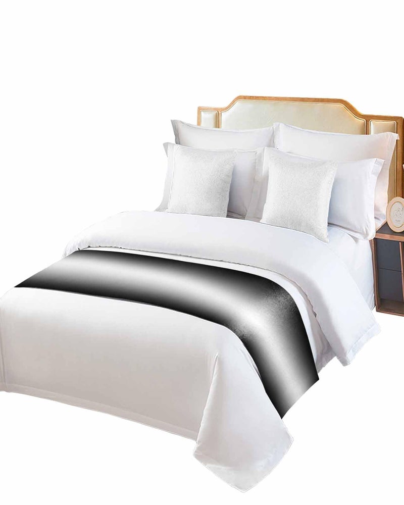 Black Ombre Bed Runner For Queen Size Bed 83x20 Inches Modern Abstract Decorative Throw - Image 3