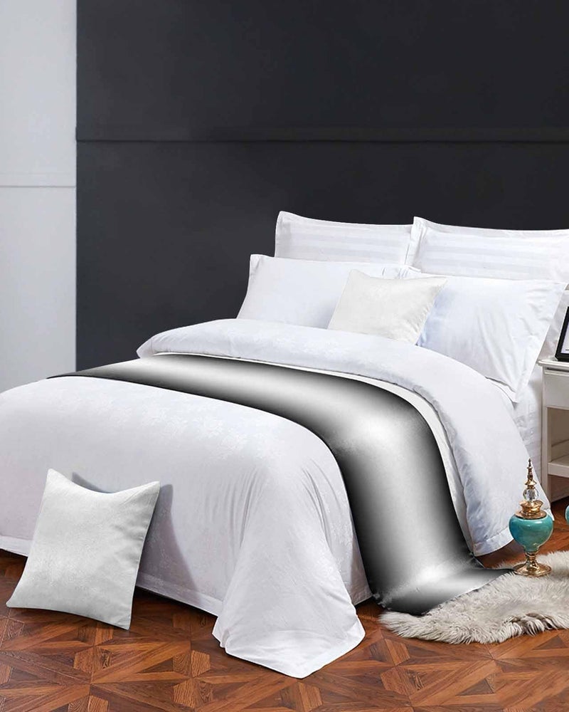 Black Ombre Bed Runner For Queen Size Bed 83x20 Inches Modern Abstract Decorative Throw - Image 4