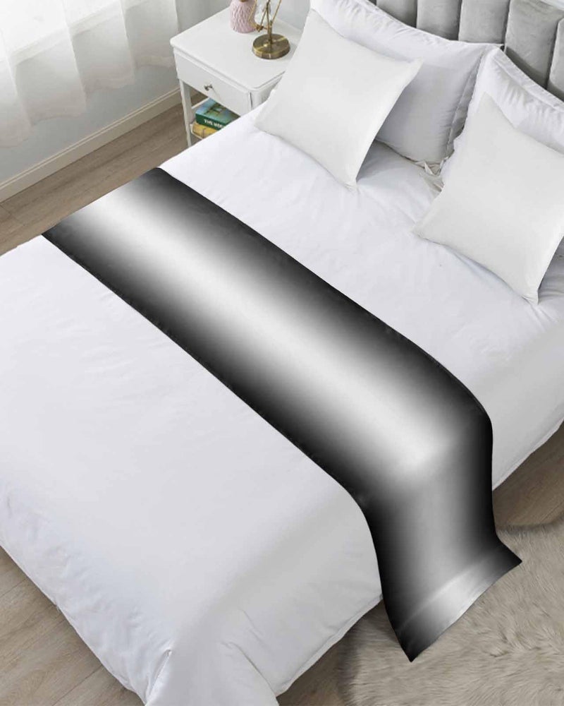 Black Ombre Bed Runner For Queen Size Bed 83x20 Inches Modern Abstract Decorative Throw - Image 2