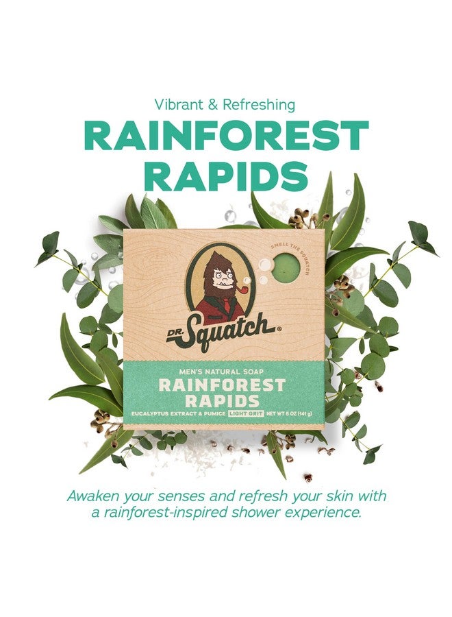دي آر. سكواتش صابون بار طبيعي بالكامل للرجال، عبوة متنوعة من 3 قطع، برائحة Rainforest Rapids وFresh Falls وCedar Citrus - صابون بار طبيعي للرجال