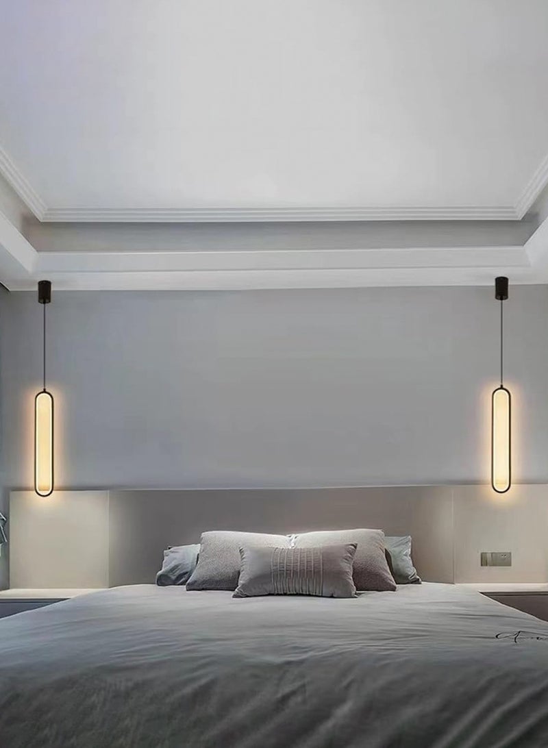 LOOPITYS Ceiling pendant light, U-shaped creative pendant light (diameter 9CM/3.54 inches, adjustable length 150CM/59 inches, color: black, 3000K warm light), brushed brass and silicone lighting equipment, Nordic minimalist pendant light, suitable for bedrooms, corridors, and restaurants - Image 3