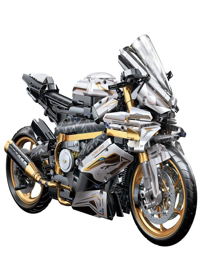 GEVINST 1:5 Motorcycle Building Block Set - 2078 PCS Large Motorbike Toy with Display Stand, Collectible Mechanical Superbike Model Kit for Boys Teens Adults Ages 14+, Birthday Gifts for Men - Image 1