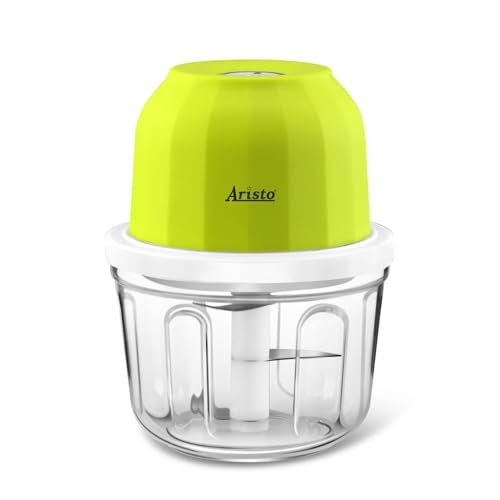 Aristo Rechargeable Wireless Electric Cordless Chopper, Stainless Steel Blades, One Touch Operation, 10 Seconds Chopping, Mincing Vegetable, Meat - 350 ML, 30 Watts, Green - Image 2