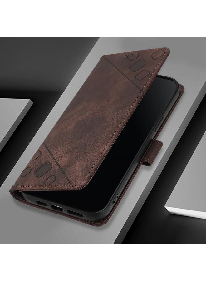 S-TOP Case For Motorola Moto G85 Skin Feel Embossed Leather Phone Case - Image 2