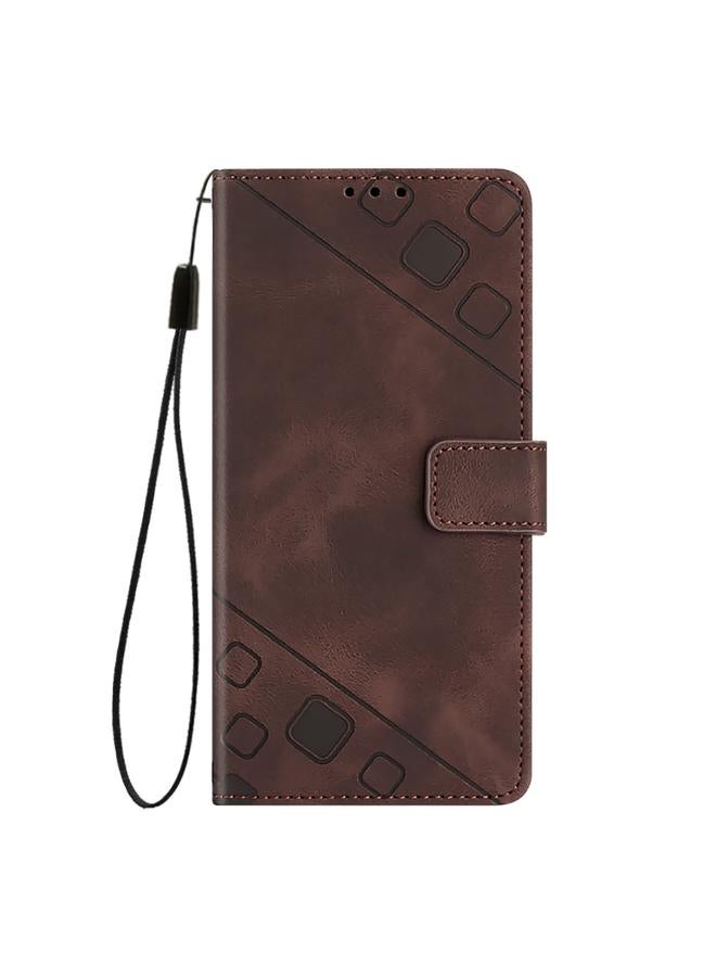 S-TOP Case For Motorola Moto G85 Skin Feel Embossed Leather Phone Case - Image 4