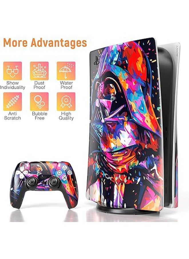 Colorskin Sony PS5 Disc Edition Console and Controller Accessories Cover Skins Controller Skin Gift Skins for PS5 Vinyl Decal Cover for Playstation 5 Controller Console Full Set PS5 Star Wars Multicolour  - Image 4