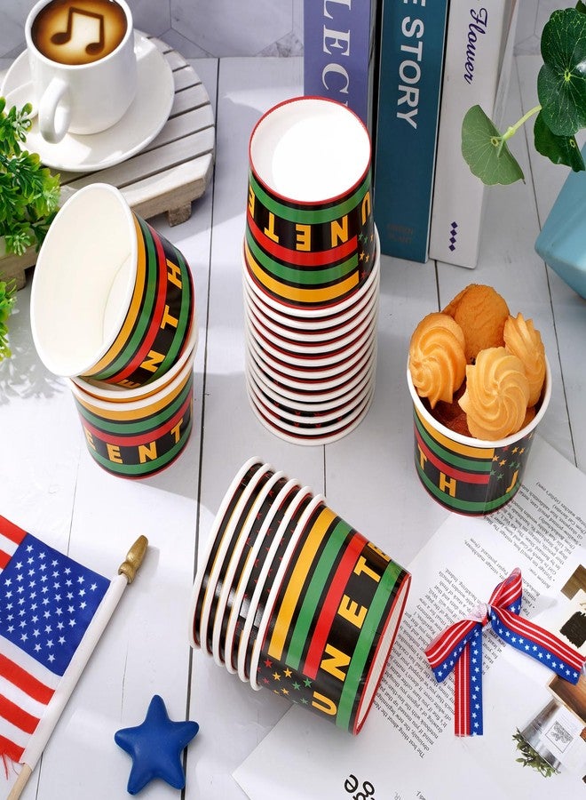 Whaline أكواب وجبات خفيفة من وايلين 50 قطعة للاحتفال بيوم الحرية، أكواب ورقية قابلة للتصرف باللون الأحمر والأخضر والأصفر سعة 6.5 أونصة، أكواب آيس كريم للحلويات، لوازم حفلات يوم 19 يونيو وزينة - Image 5