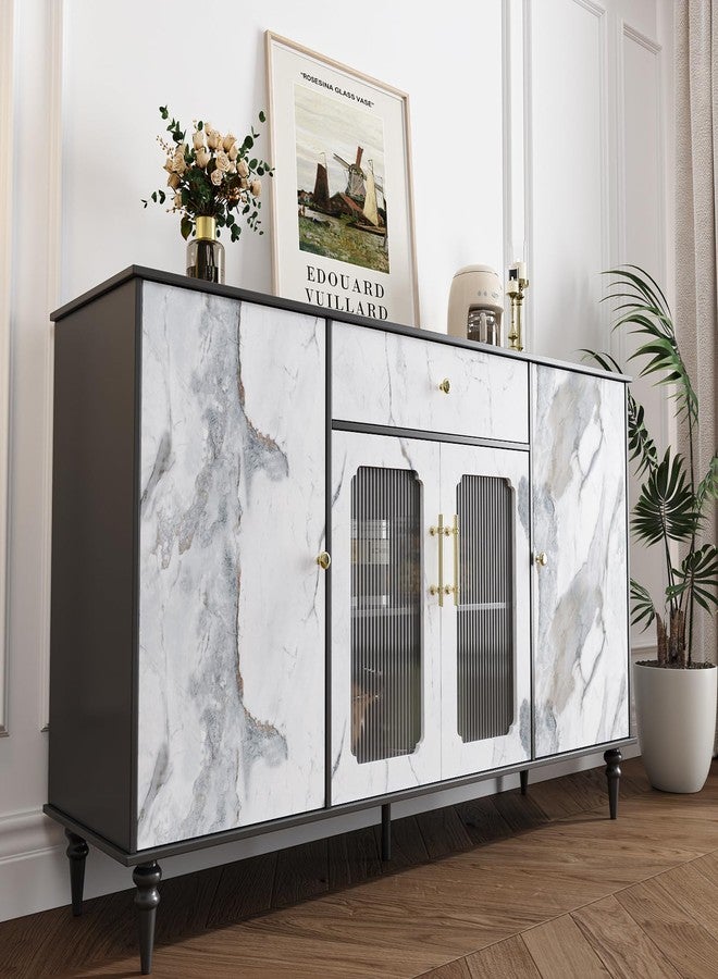 VaryPaper 15.7''x78.7'' Grey White Marble Contact Paper for Countertops Waterproof Granite Wallpaper Peel and Stick Countertops Marble Vinyl Wrap for Desk Table Top Removable Self Adhesive Wall Paper - Image 5