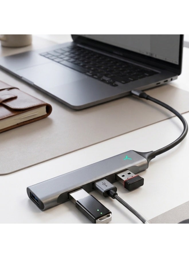 4-in-1 Type-C HUB Docking Station Multi Port USB Adapter with Fast Data Transfer & Charging Support - Image 2