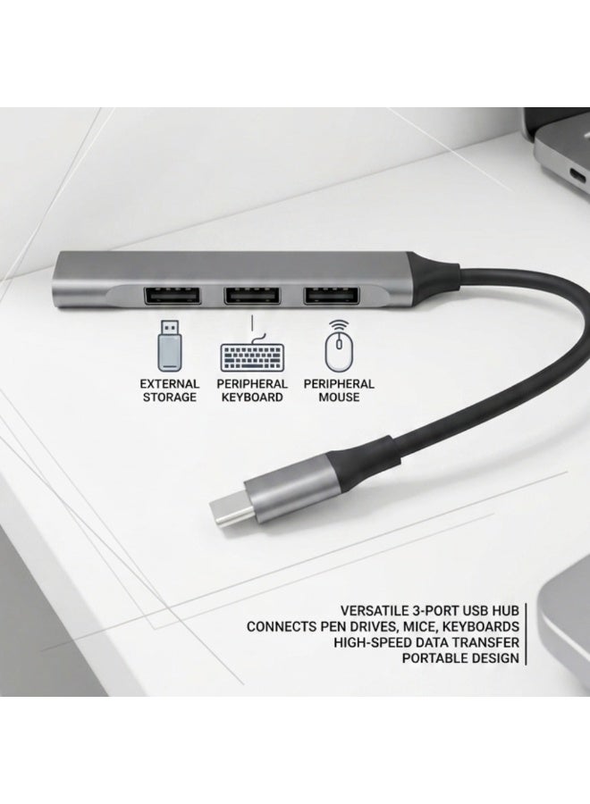 4-in-1 Type-C HUB Docking Station Multi Port USB Adapter with Fast Data Transfer & Charging Support - Image 5