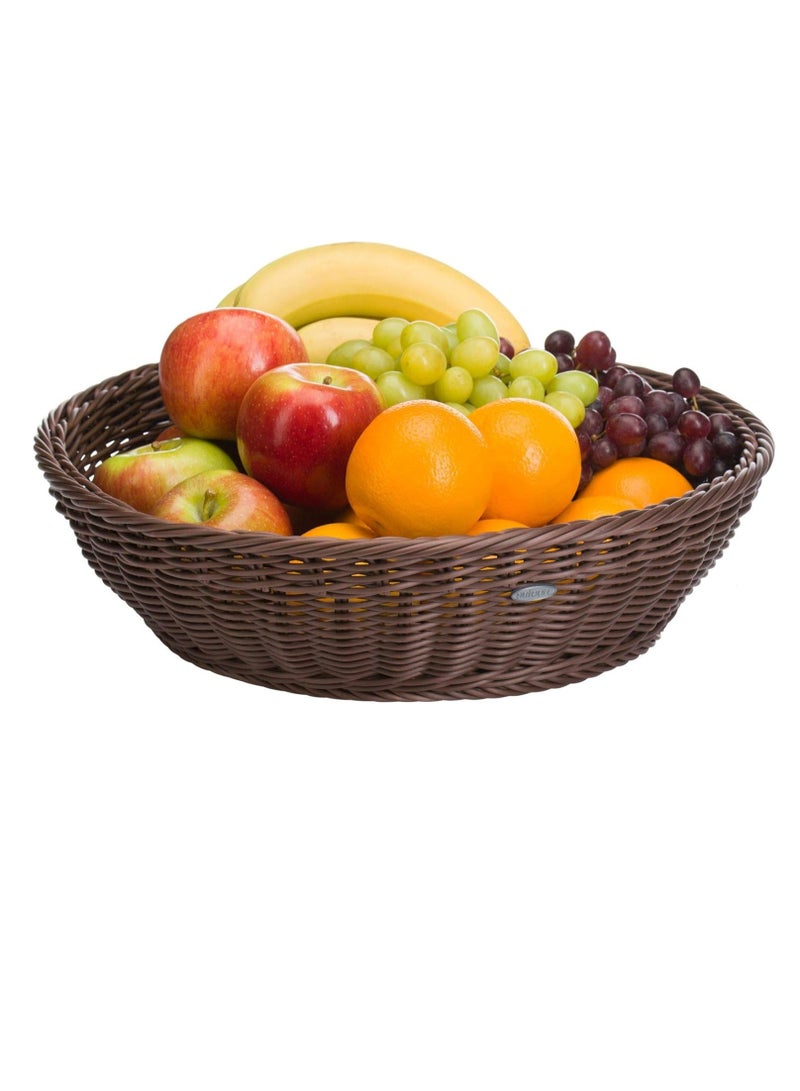 FFD Rattan Wicker Storage Bowl - Fruit, Bread, Vegetable Basket for Kitchen Table Countertop Home Decor - Stackable Round Baskets - Image 1