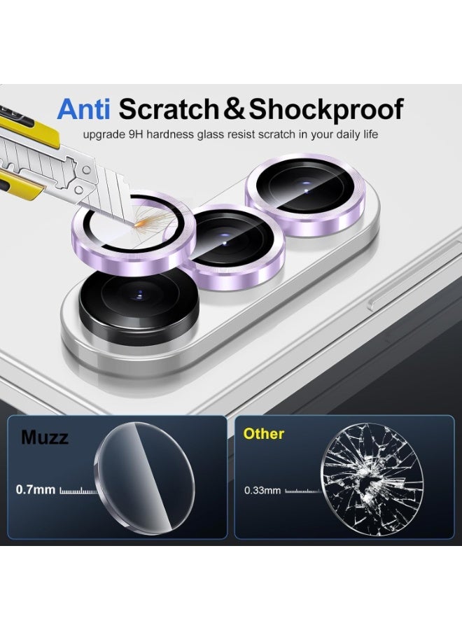 Muzz Camera Lens Protector for Samsung Galaxy Z Fold 7 5G,Shatterproof, Ultra-HD 9H Tempered Glass Camera Screen Protector Metal Ring Cover Film Samsung Galaxy Z Fold 7 2025 (Purple) - Image 4