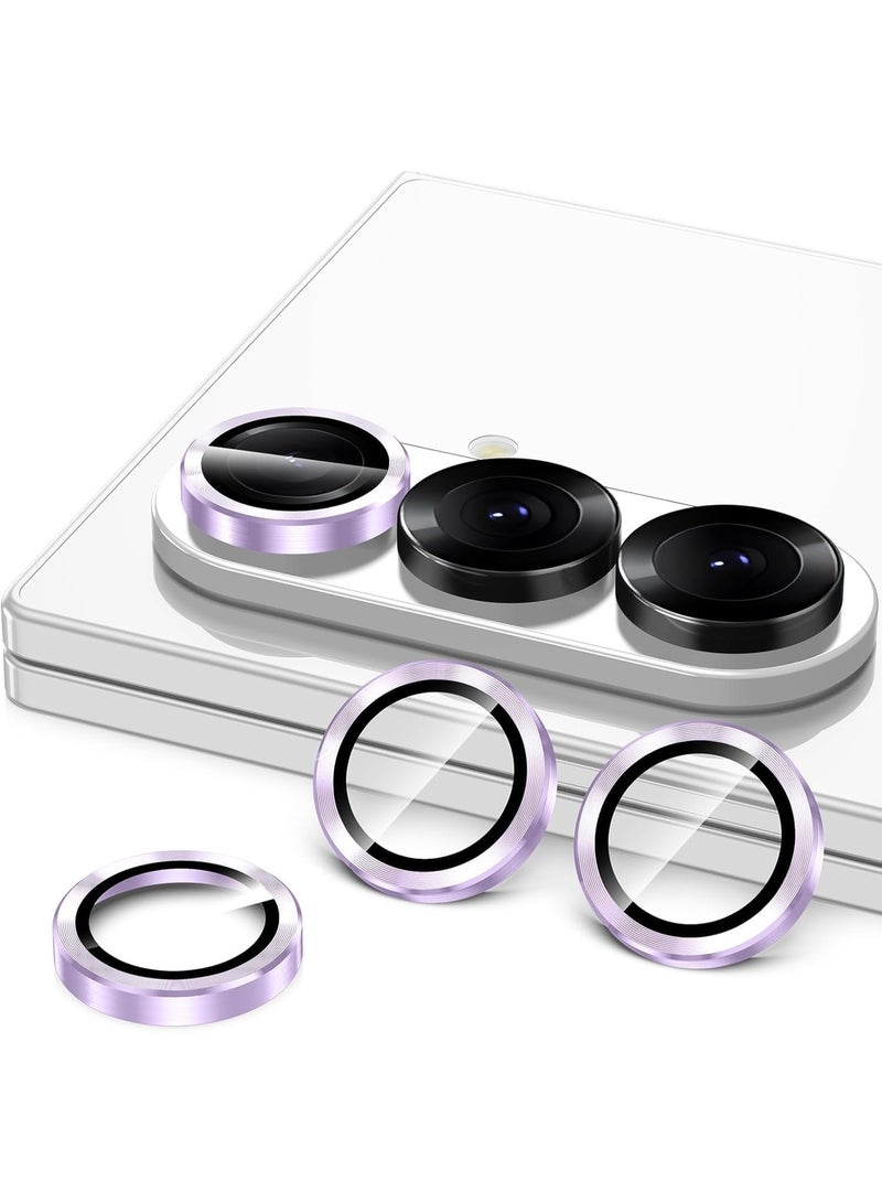 Muzz Camera Lens Protector for Samsung Galaxy Z Fold 7 5G,Shatterproof, Ultra-HD 9H Tempered Glass Camera Screen Protector Metal Ring Cover Film Samsung Galaxy Z Fold 7 2025 (Purple) - Image 2