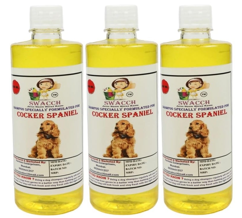 swacch Shampoo | Puppy Safe Shampoo | PH Balanced | Ditch to Itch for Cocker Spaniel Dog Shampoo 500ml Pack of 3 (Lemon) + Spike Ball Chew Toy Combo Pack - Image 2
