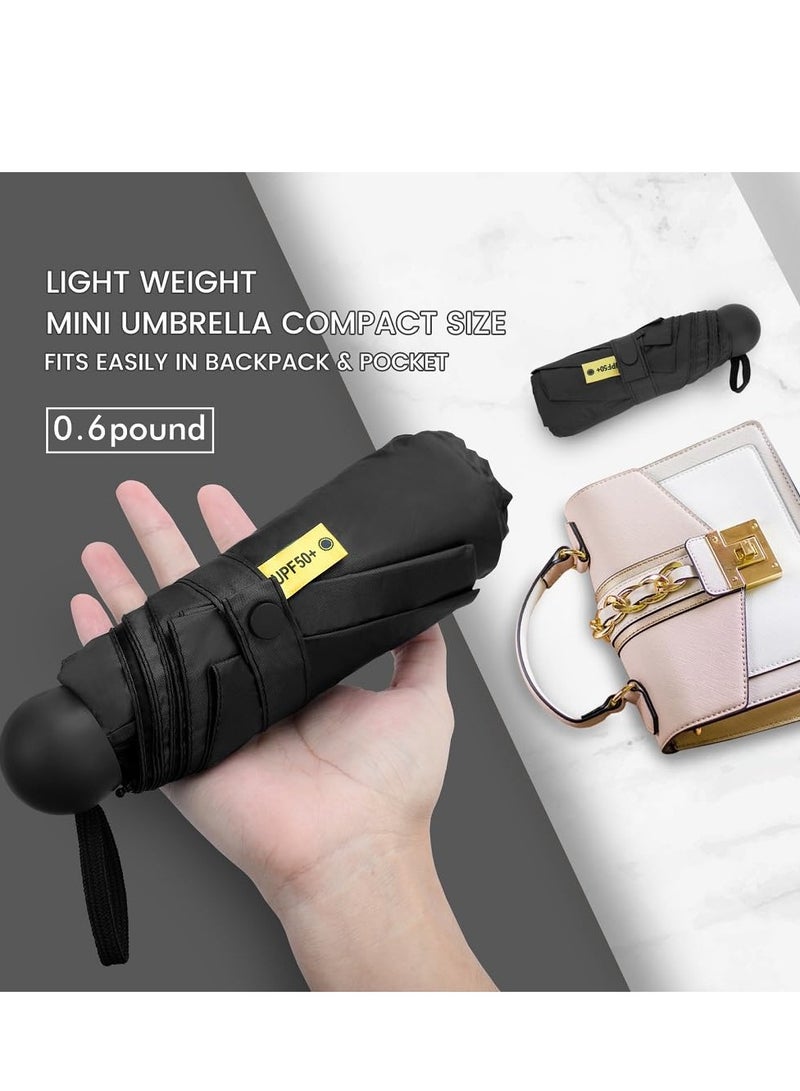 Mini Umbrella for Travel, Small Umbrella for Purse with Case for Sun and Rain, Sun Umbrella with UPF 50+ UV Protection, Lightweight & Compact Umbrella for Women Men Kids  - Image 2