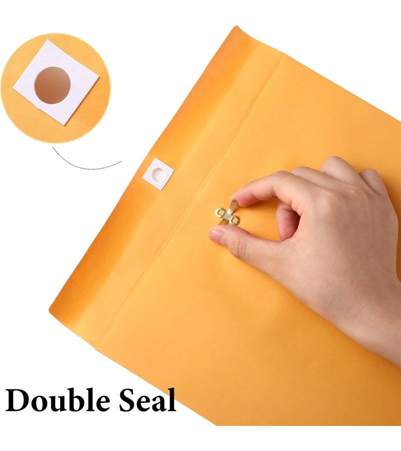 6 Pieces Golden Kraft Envelopes With Metal Clasps Self Seal Dual Closure Thick Paper Vintage Style For Seeds Stamps And Documents 6 By 9 Inches - Image 4