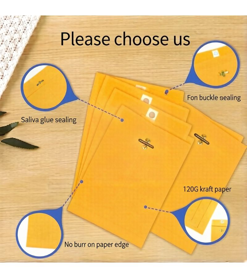 6 Pieces Golden Kraft Envelopes With Metal Clasps Self Seal Dual Closure Thick Paper Vintage Style For Seeds Stamps And Documents 6 By 9 Inches - Image 1