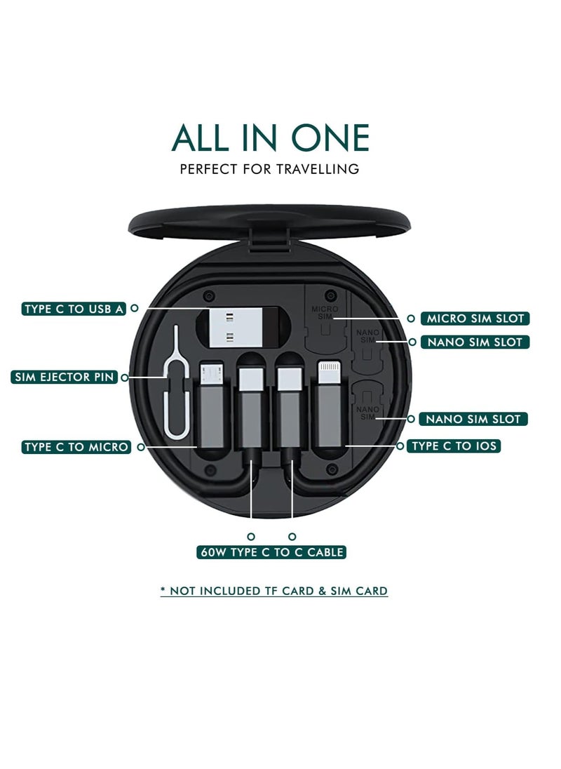 Generic - Data Cable Set | Data Cable Storage Kit & Sim Adapter Box | All USB Cable Kit Universal Smart Adapter Card Storage | - Image 1