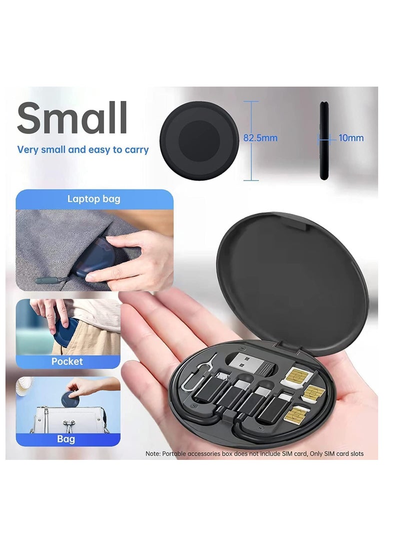 Generic - Data Cable Set | Data Cable Storage Kit & Sim Adapter Box | All USB Cable Kit Universal Smart Adapter Card Storage | - Image 1