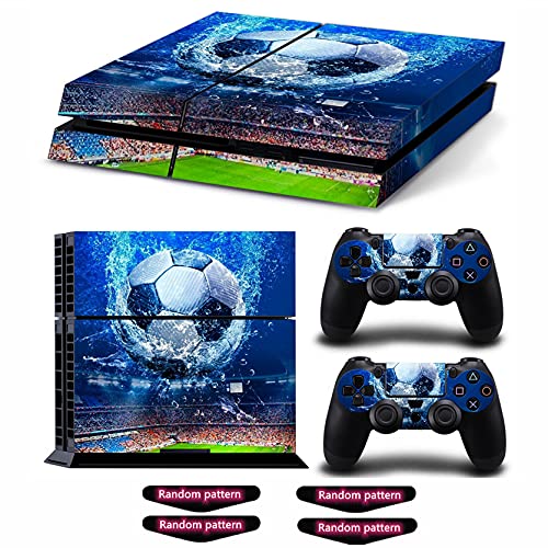 Oiokew Decal Skin for Ps4, Whole Body Vinyl Sticker Cover for PlayStation 4 Console and Controller (Include 4pcs Light Bar Stickers) (PS4, Water Football) - Image 1