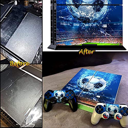 Oiokew Decal Skin for Ps4, Whole Body Vinyl Sticker Cover for PlayStation 4 Console and Controller (Include 4pcs Light Bar Stickers) (PS4, Water Football) - Image 3