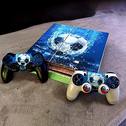 Oiokew Decal Skin for Ps4, Whole Body Vinyl Sticker Cover for PlayStation 4 Console and Controller (Include 4pcs Light Bar Stickers) (PS4, Water Football) - Image 2