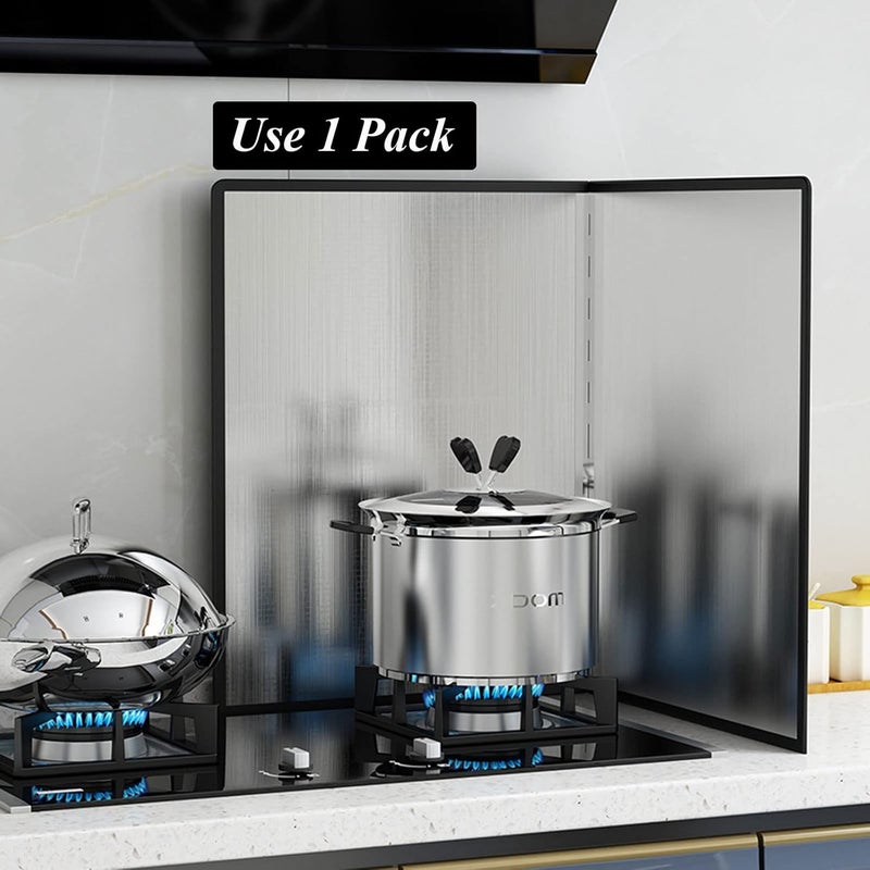 TiciKim Splash Guard Folding Wall Splash Guard Cooker Foldable Anti Splatter Shield with Non-Stick Coating Splash Guard Kitchen Back Wall Kitchen Splash Plate Pans Splash Guard Kitchen 30 x 40 cm Pack of 2 Affordable fast purchase options - Image 3