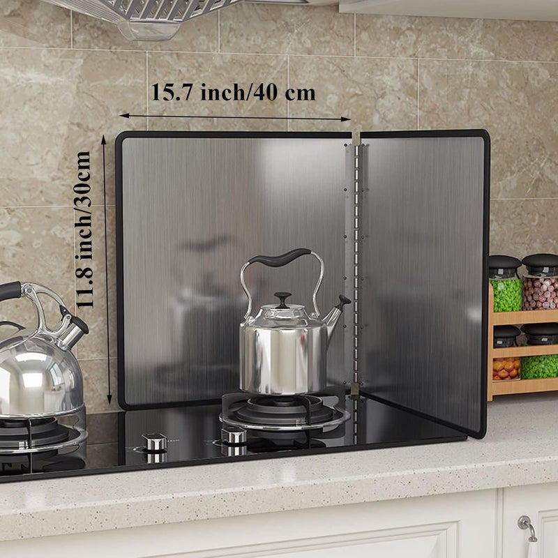 TiciKim Splash Guard Folding Wall Splash Guard Cooker Foldable Anti Splatter Shield with Non-Stick Coating Splash Guard Kitchen Back Wall Kitchen Splash Plate Pans Splash Guard Kitchen 30 x 40 cm Pack of 2 Affordable fast purchase options - Image 4