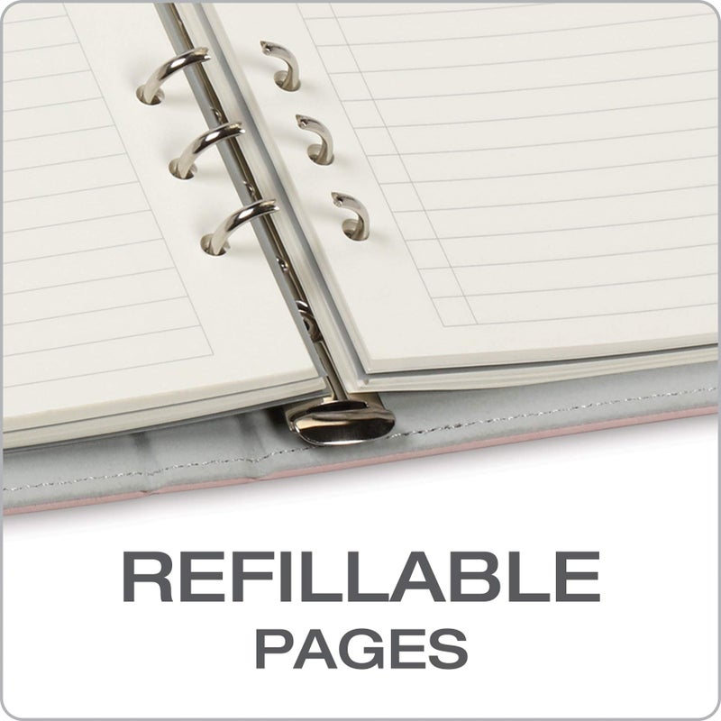 Oxford 6-Ring Professional Notebook, 7 x 9 Inch, Refillable Notebook, Writing Journal, Ivory Paper, 100 Sheets, Blush Pink Faux Leather Cover (90005) - Image 3