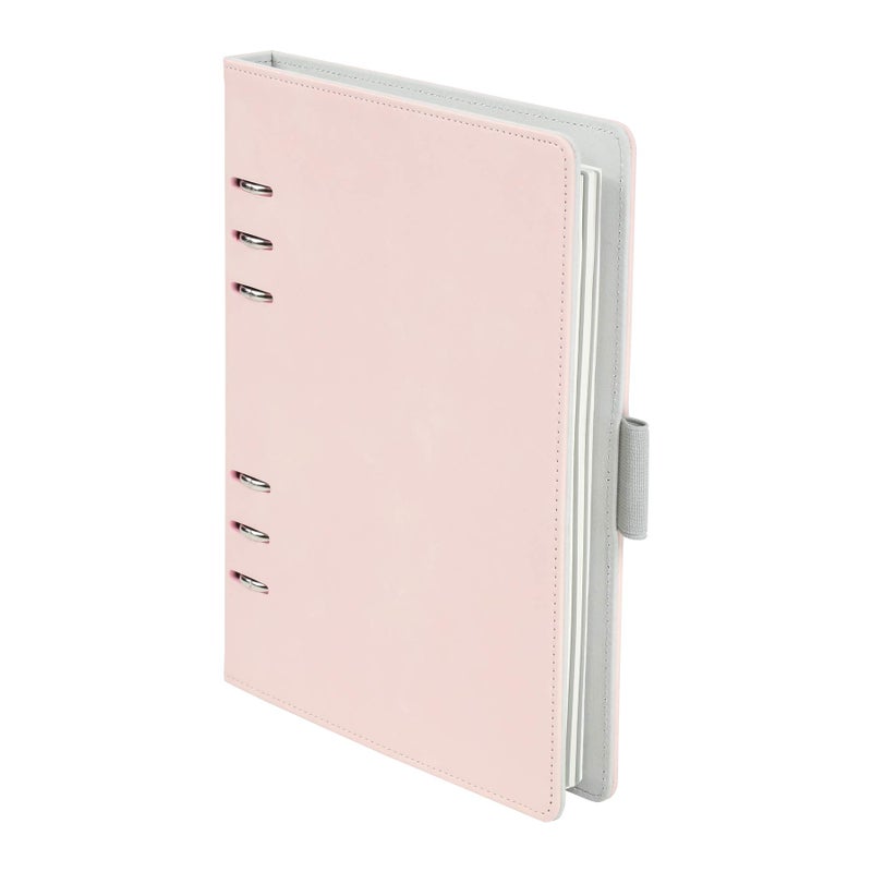 Oxford 6-Ring Professional Notebook, 7 x 9 Inch, Refillable Notebook, Writing Journal, Ivory Paper, 100 Sheets, Blush Pink Faux Leather Cover (90005) - Image 1